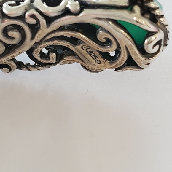 Carolyn Pollack Sterling Silver Turquoise Doublet Scroll Filagree Bracelet - Picture 3 of 14